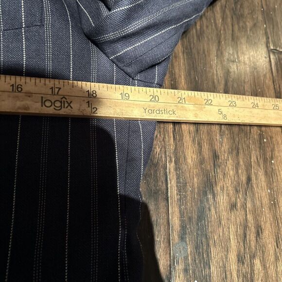 Polo Ralph Lauren Mens 40R Linen Wool Blue Pinstriped Blazer Made In Italy - Picture 7 of 10